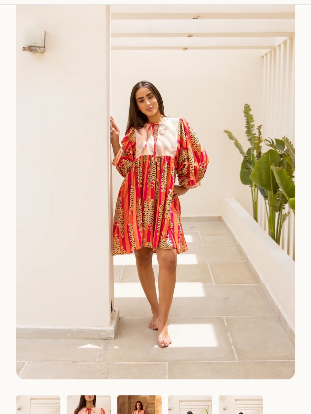 House of Sundar Tara Mini Dress Red Tigeress Sz S, EUC